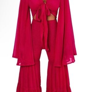 Two piece Set.  Reddish/Magenta Color